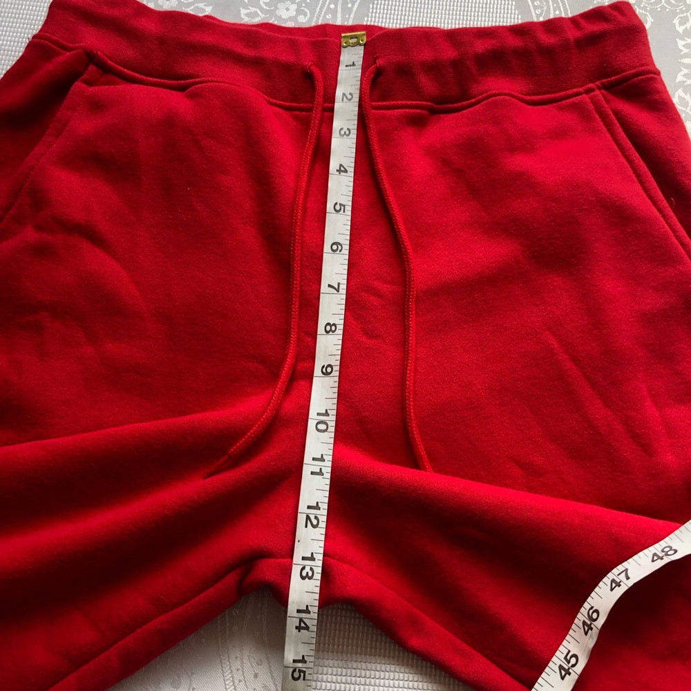 Berkeley Jensen Red Fleece Cuffed Joggers Sweatpants Women’s Size M Drawstring - Picture 11 of 16